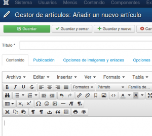 JOOMLA 3.x. LÍMITE DE PALABRAS INTRODUCIDAS EN EL EDITOR. Campo editor de Joomla
